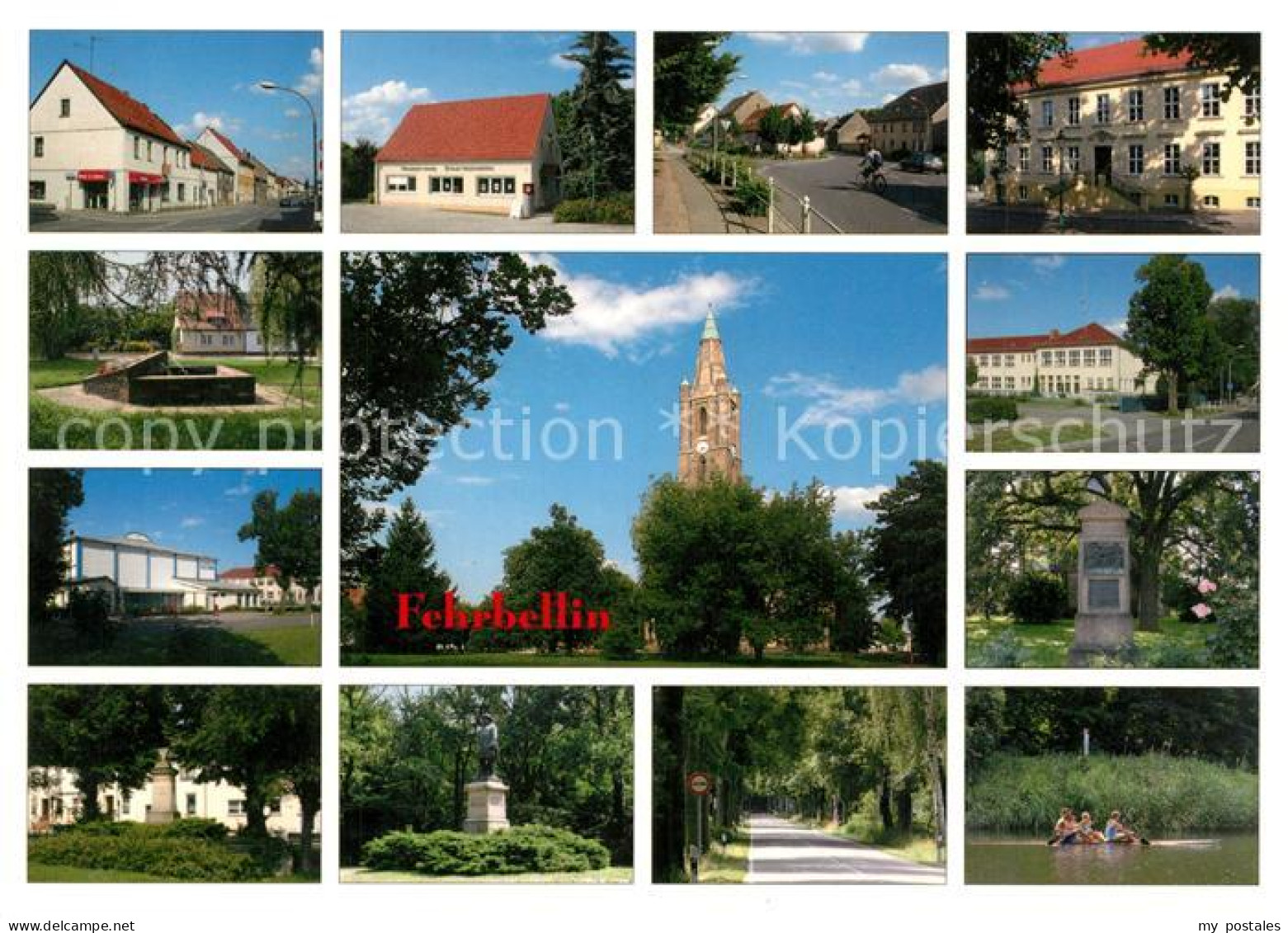 73267418 Fehrbellin Teilansichten Kirche Denkmal Gedenkstein Alleestrasse Stadtp - Fehrbellin