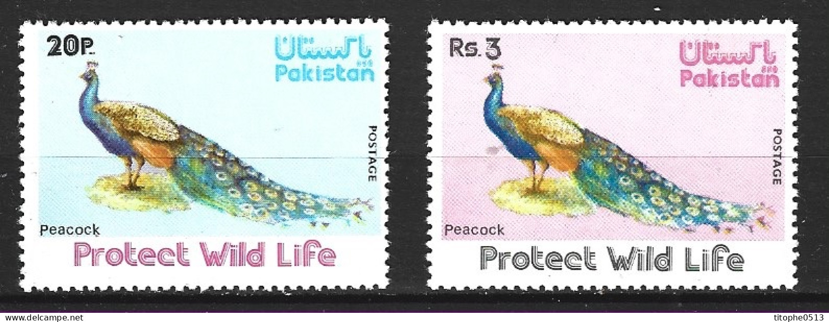 PAKISTAN. N°401-2 De 1976. Paon. - Peacocks