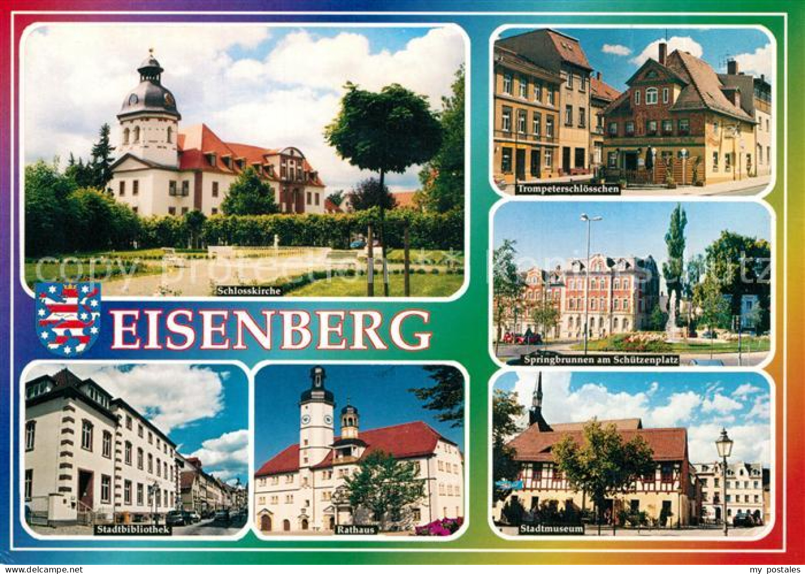 73267413 Eisenberg Thueringen Schlosskirche Trompeterschloesschen Springbrunnen  - Eisenberg