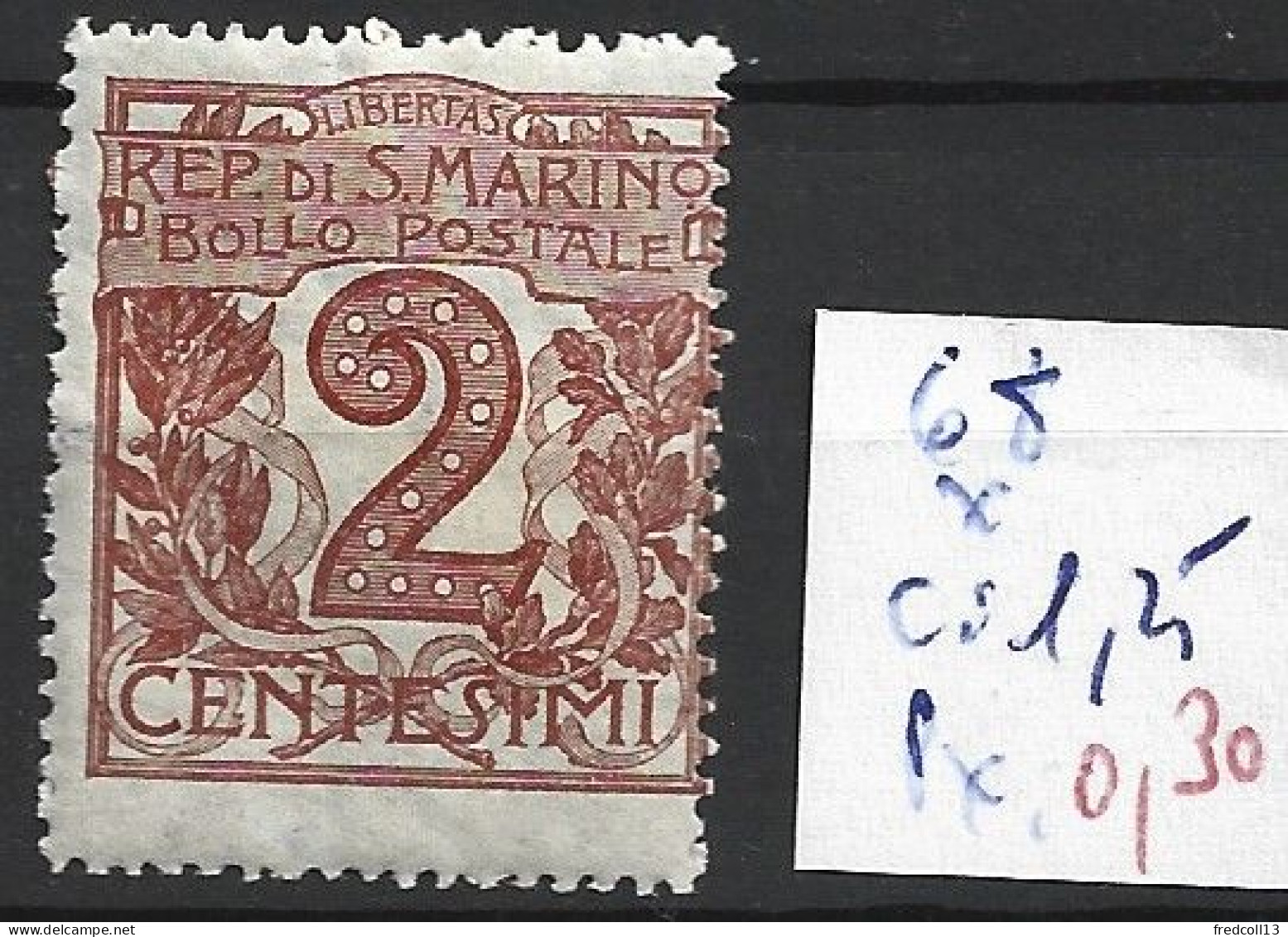 SAINT-MARIN 68 * Côte 1.25 € - Unused Stamps