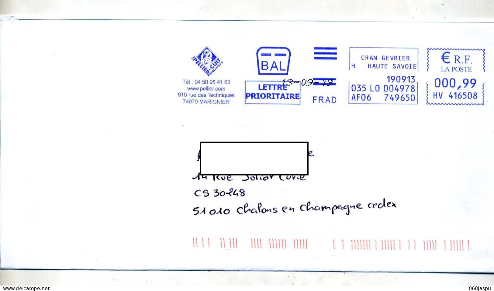 Lettre Flamme Ema Cran Decolletage - Affrancature Meccaniche Rosse (EMA)