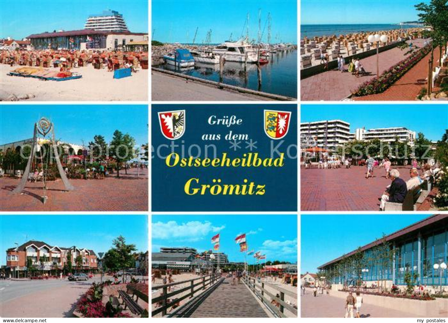 73267369 Groemitz Ostseebad Strand Restaurant Yachthafen Promenade Kurhaeuser Se - Groemitz