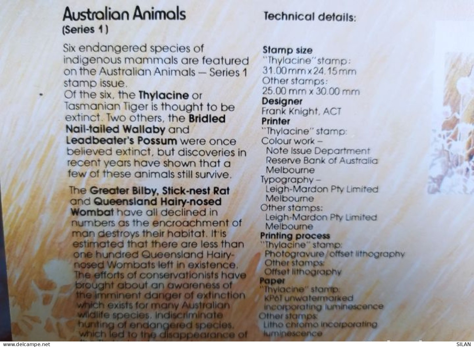 Conjunto De Sellos De Australia. Animales En Peligro De Extinción MNH /  Animaux En Danger D'extinction MNH - Variétés Et Curiosités