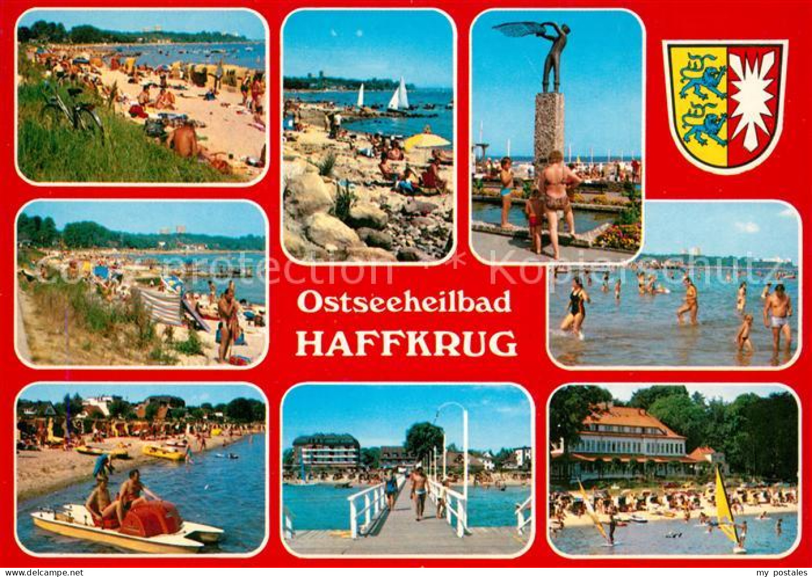 73267343 Haffkrug Ostseebad Strand Tretboot Denkmal Seebruecke Hotel Wappen Haff - Scharbeutz