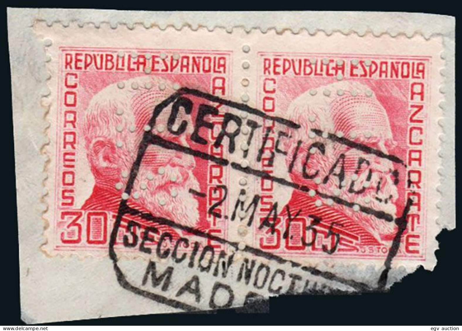 Madrid - Perforado - Edi O 686 Pareja - Fragmento "STH" (Banco) - Used Stamps