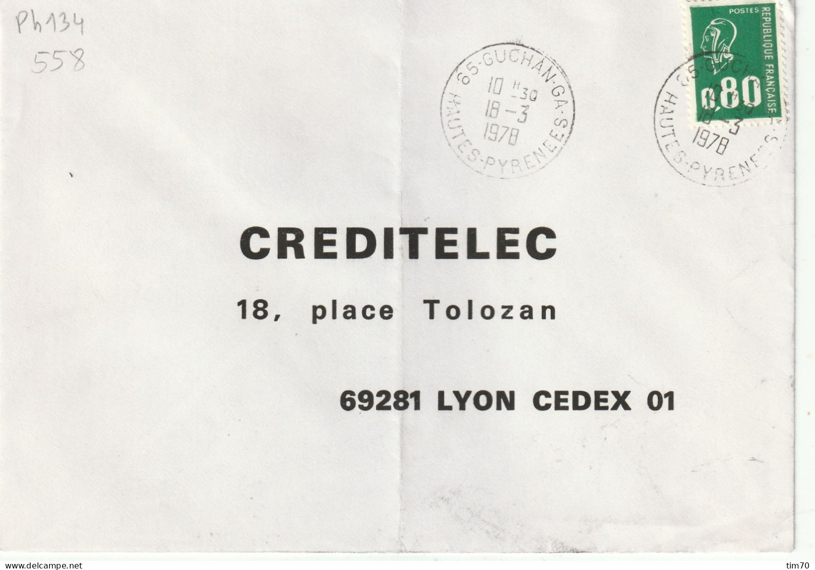 CAD  / N°  1891  65 - GUCHAN - GA   ( GUICHET  ANNEXE ) - Manual Postmarks