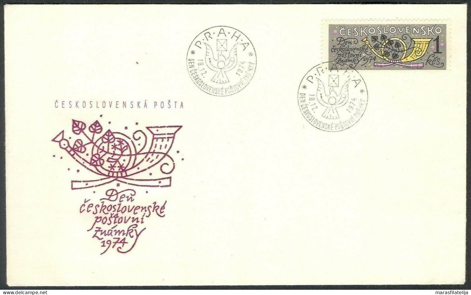 Czechoslovakia 1974, Stamp Day, FDC - Andere & Zonder Classificatie