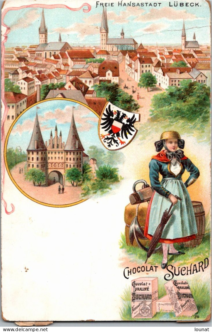 Publicité Chocolat Suchard - Freie HANSASTADT LÜBECK Publicité - Luebeck