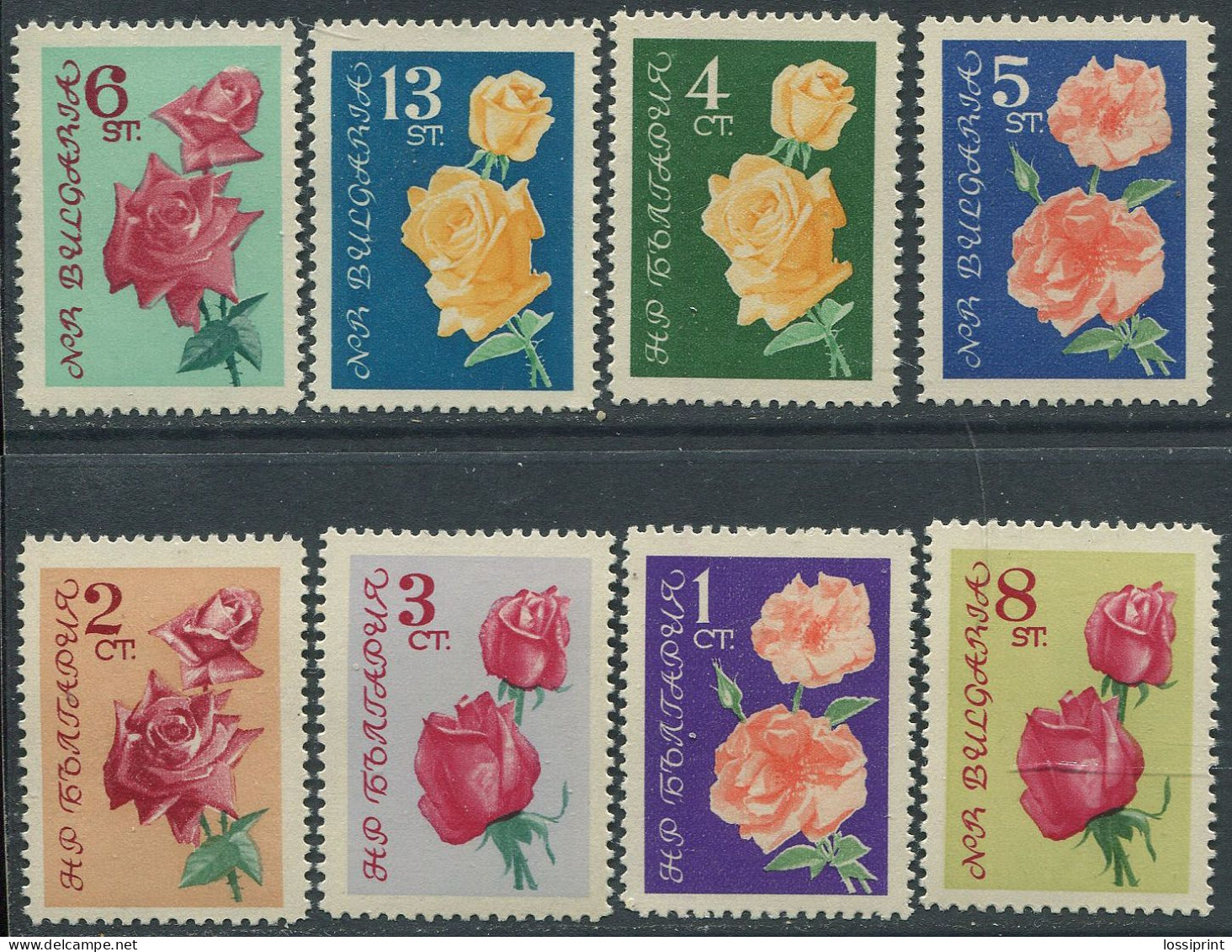 Bulgaria:Unused Stamps Serie Flowers, Roses, 1962, MNH - Rosas