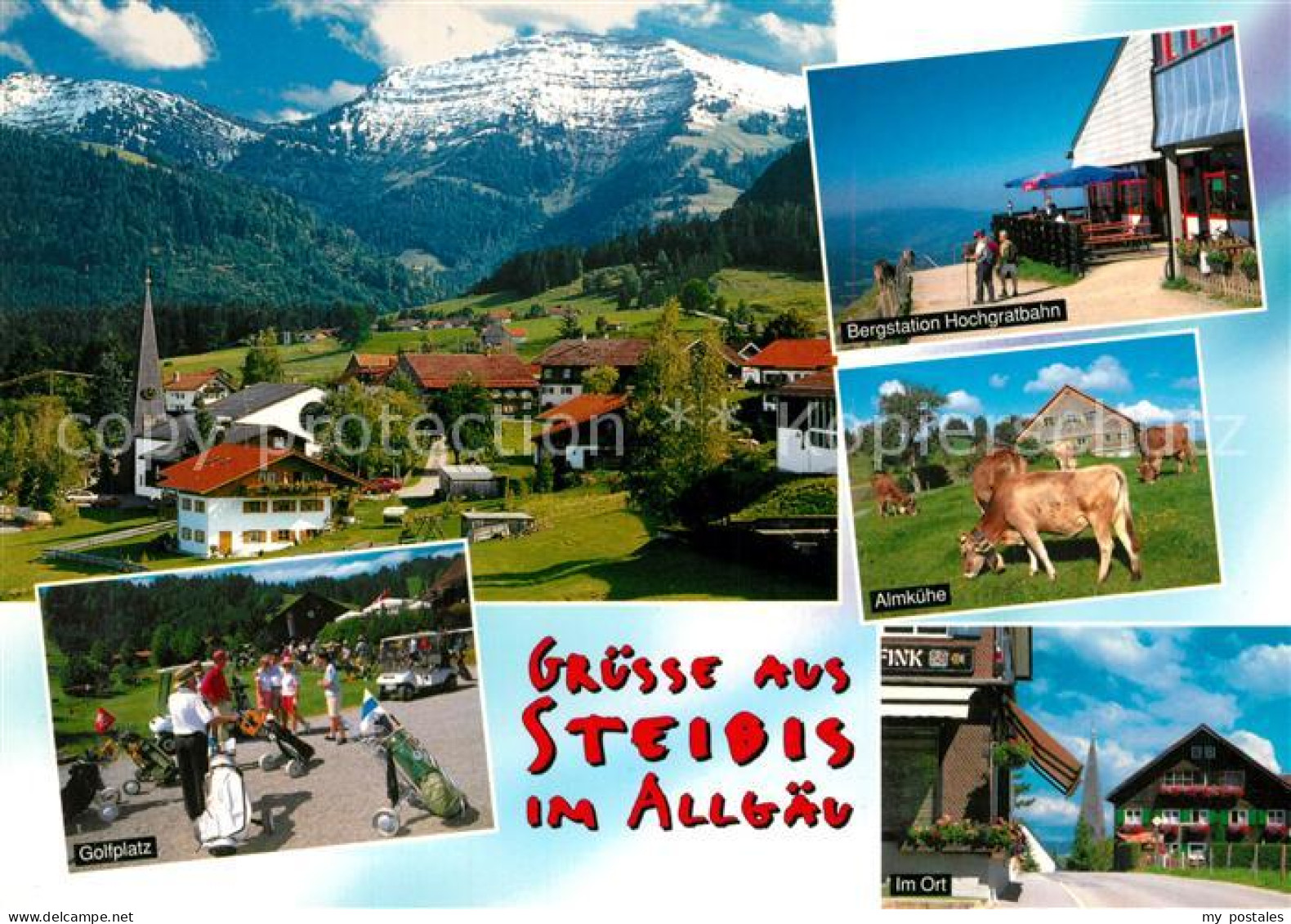 73266908 Steibis Ortsansicht Mit Kirche Alpenpanorama Bergstation Hochgratbahn A - Oberstaufen