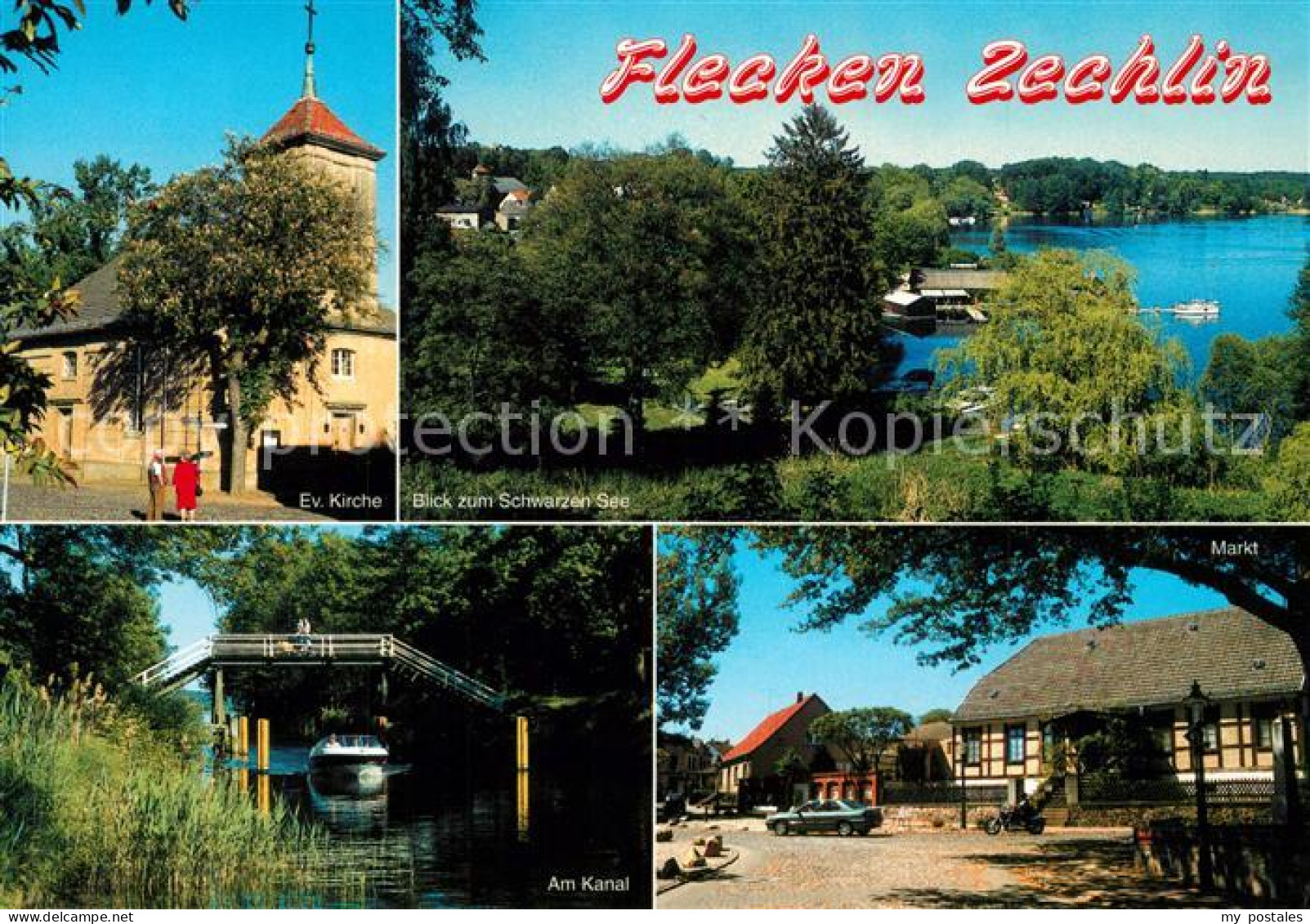 73266872 Flecken Zechlin Kirche Schwarzer See Kanal Bruecke Markt Flecken Zechli - Zechlinerhütte