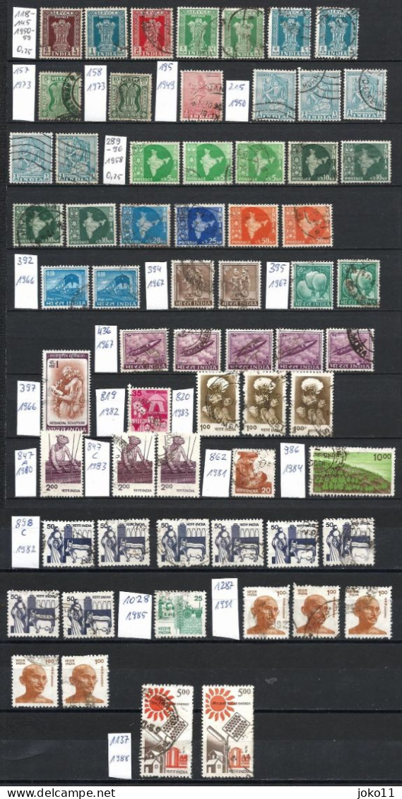 Indien, 1950-1991, über 60 Marken Gestempelt - Collezioni & Lotti