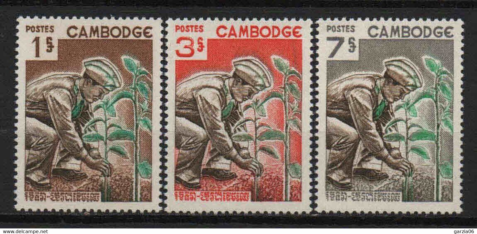 Cambodge - 1966  - Reboisement     - N° 175 à 177    -  Neufs ** -  MNH - Cambodge
