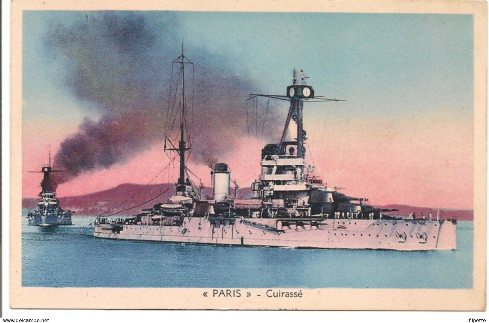 L150C1007 - Lot De Quatre Cartes - Cuirassé Et Mouilleur De Mines - Belles éditions Françaises - Warships