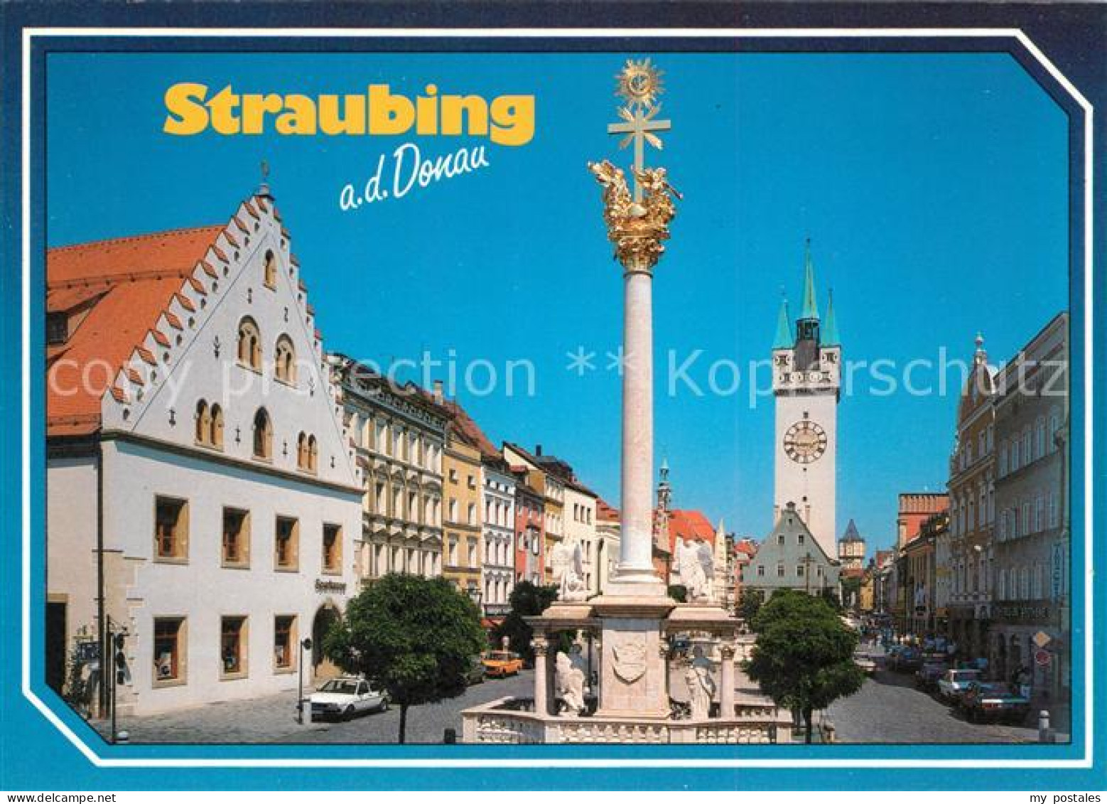 73266788 Straubing Dreifaltigkeitssaeule Stadtturm Straubing - Straubing