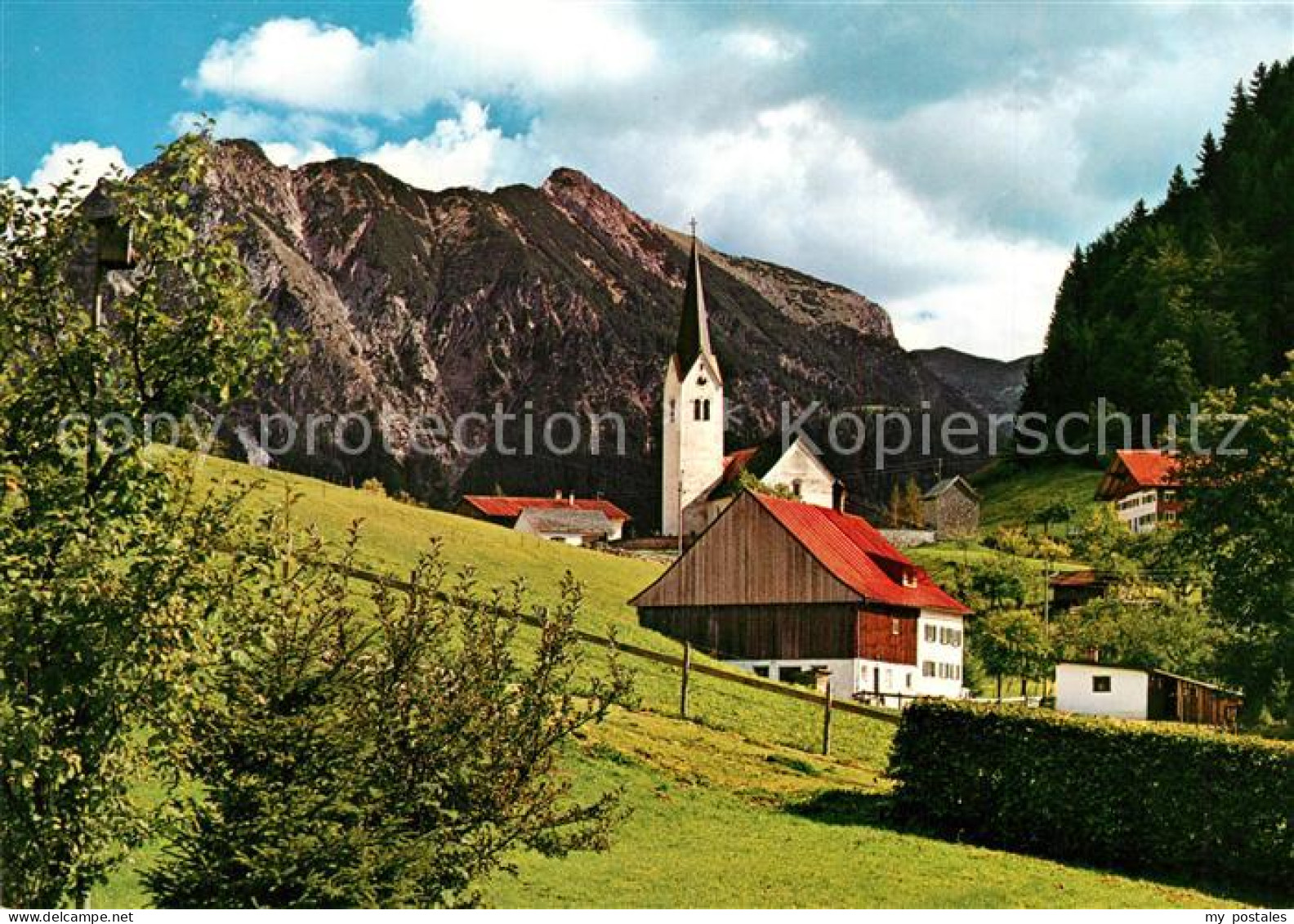 73266774 Tiefenbach Oberstdorf Ortsmotiv Mit Kirche Rubihorn Nebelhorn Allgaeuer - Oberstdorf