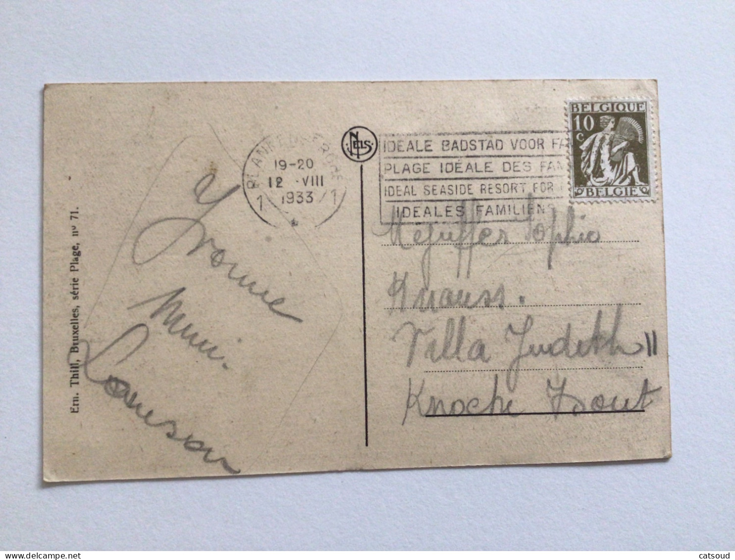 Carte Postale Ancienne (1933)  Blankenberghe Douce Farniente ! - Blankenberge