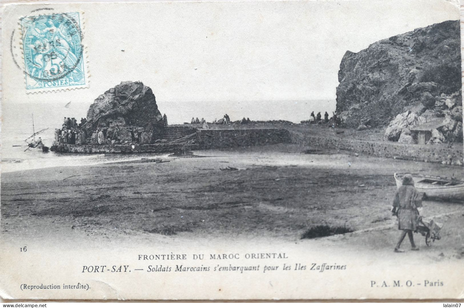 C. P. A. : Frontière Du Maroc Oriental : PORT SAY : Soldats Marocains S'embarquant Pour Les Iles Zaffarines, Timbre 1906 - Other & Unclassified