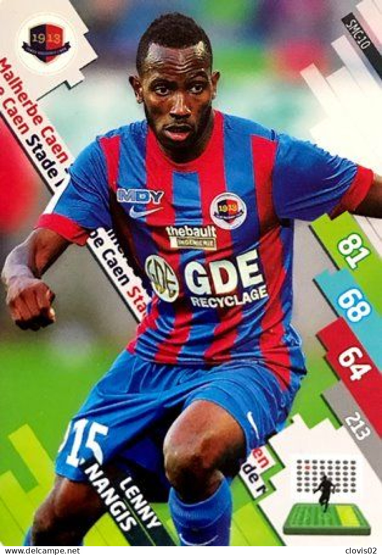SMC-10 Lenny Nangis - Stade Malherbe Caen - Panini Adrenalyn XL LIGUE 1 - 2014-2015 Carte Football - Trading Cards