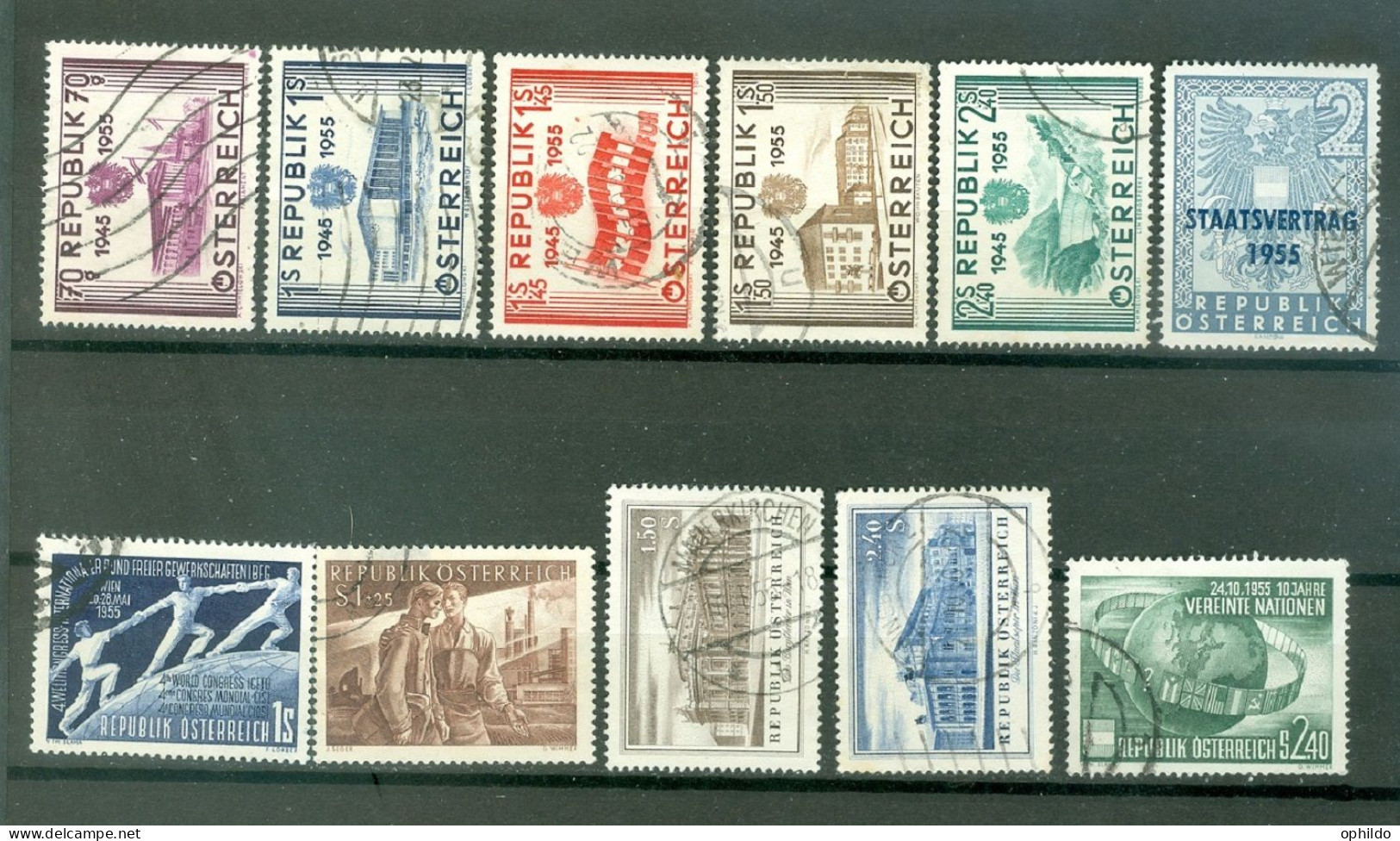 Autriche  Lot Autriche Année 1955  Ob Tous Etats  - Used Stamps