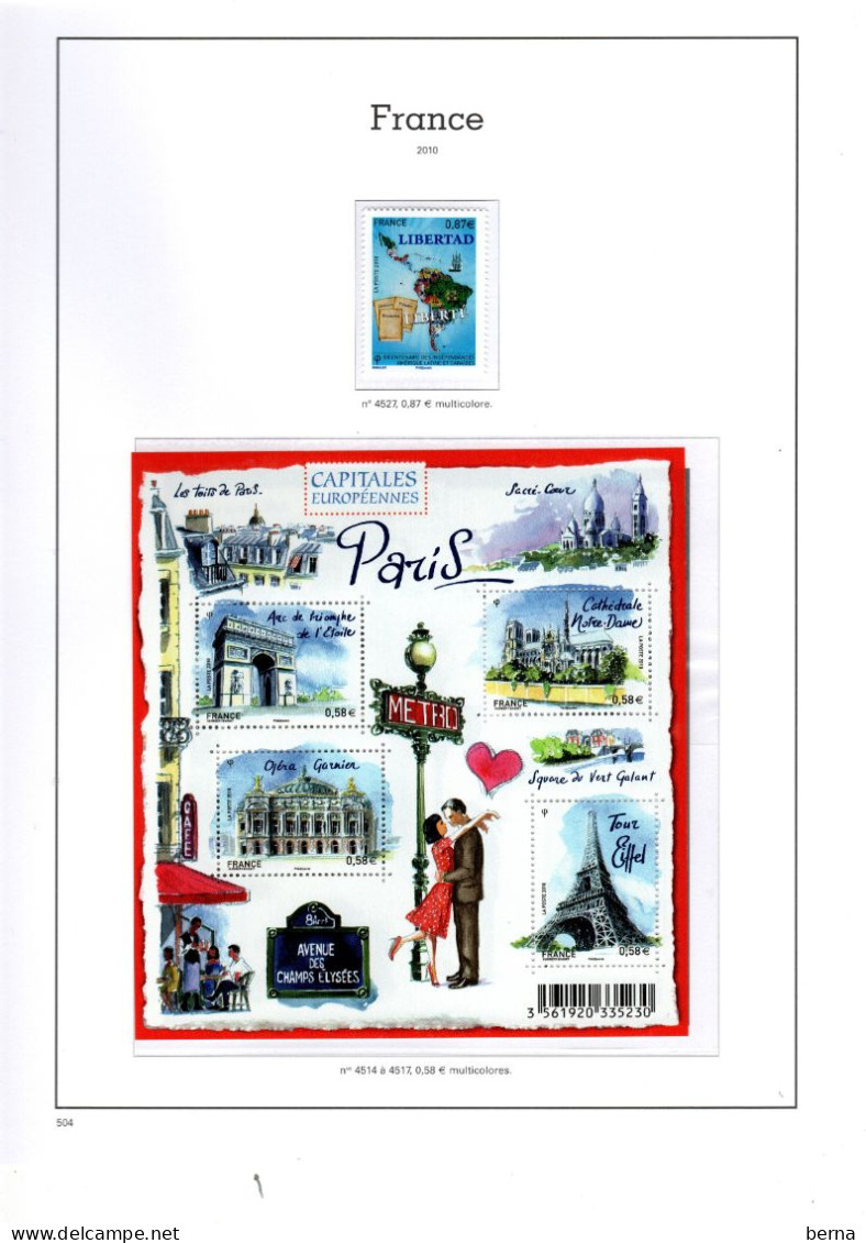 FRANCE ANNEE 2010--4431/4527 SAUF 4459/4472 LUXE NEUF SANS CHARNIERE