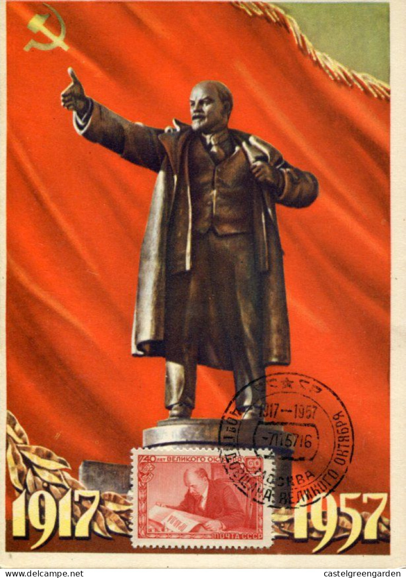 X0419 Russia, Maximum 1958 Wladimir Lenin, Oktober Revolution,while Reading Pravda - Lenin