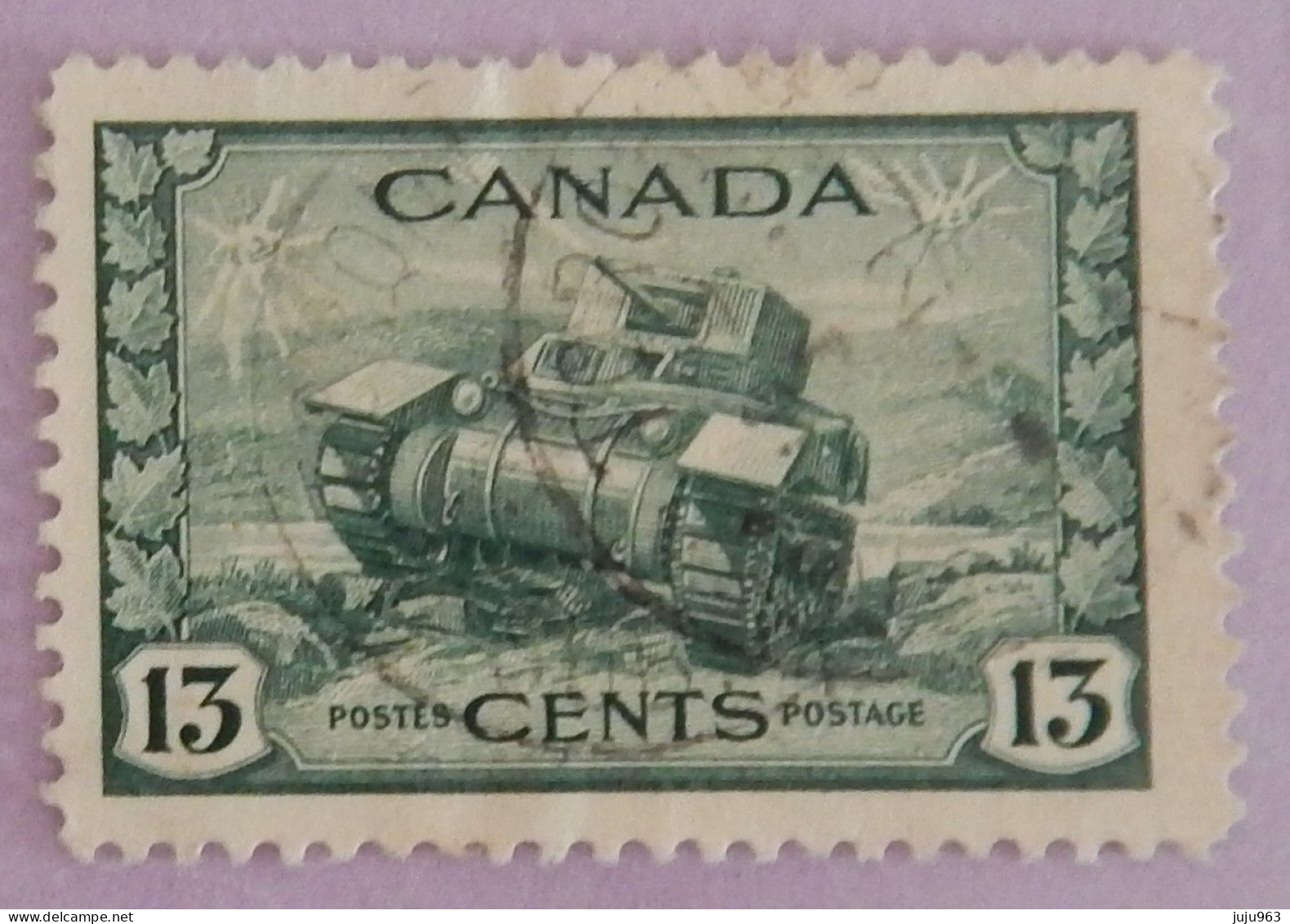 CANADA YT 214 OBLITERE "CHAR D ASSAUT" ANNÉES 1943/1946 - Used Stamps