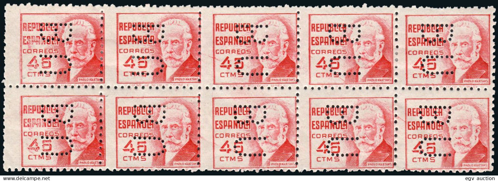 Madrid - Perforado - Edi * 737 Bl. 10 - "BU" (Banco) - Unused Stamps