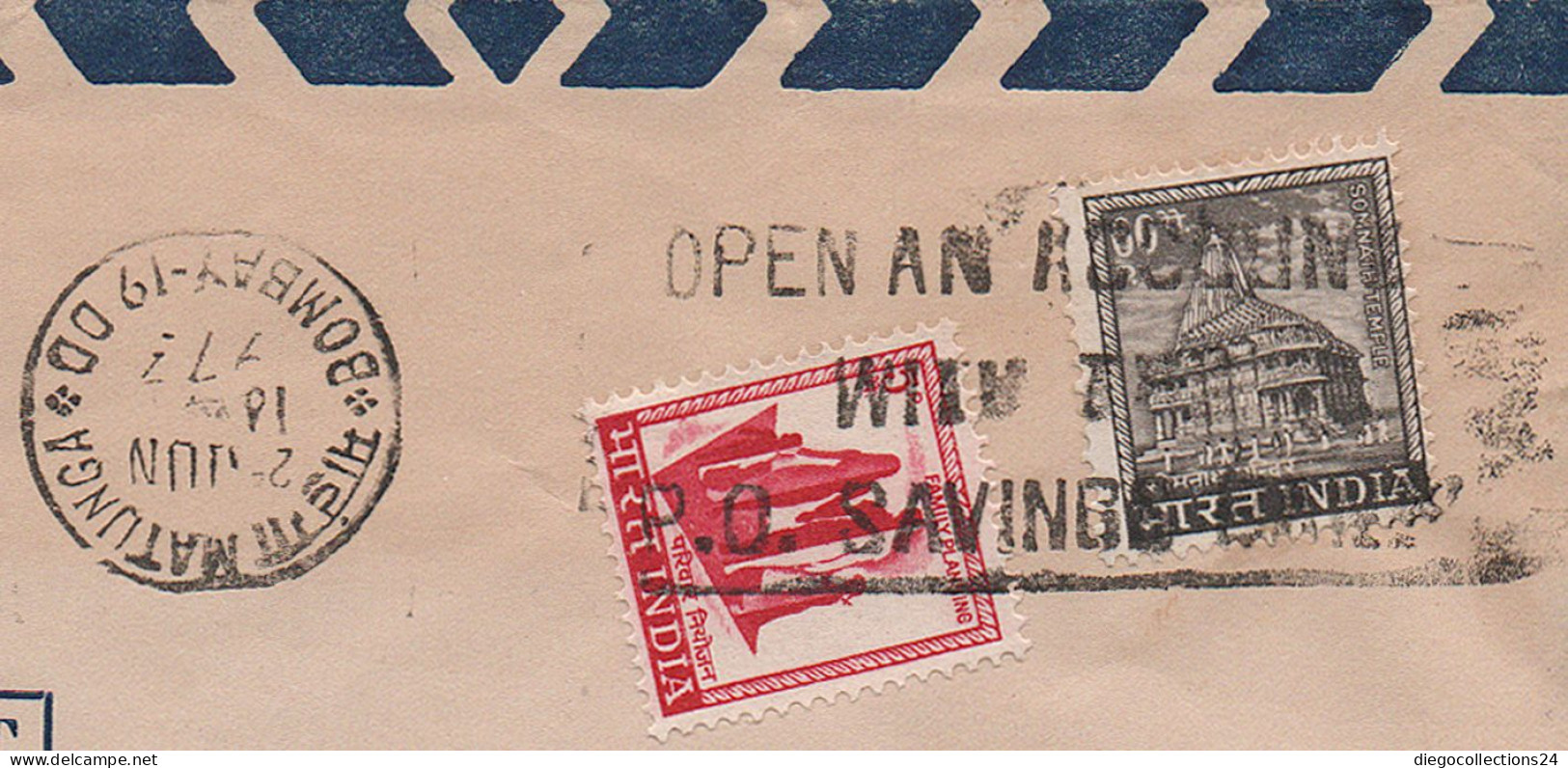 1972 Busta Da India Ad Italia Air Mail - Poste Aérienne