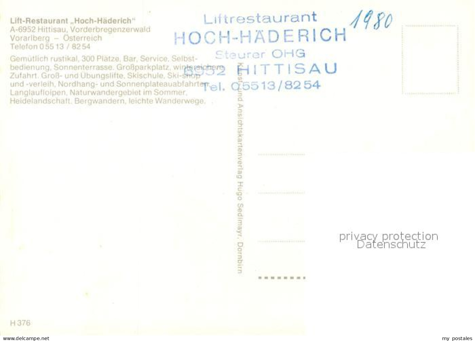 73266460 Hittisau Vorarlberg Lift-Restaurant Hoch Haederich Hittisau Vorarlberg - Sonstige & Ohne Zuordnung