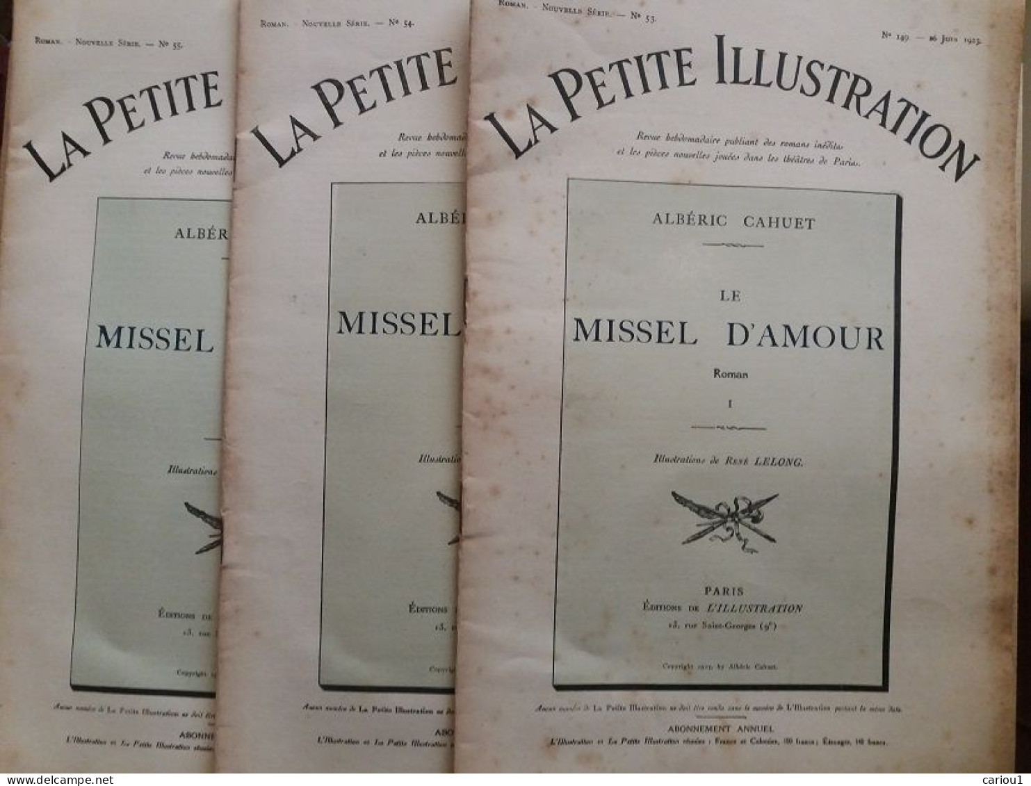 C1 Alberic Cahuet LE MISSEL D AMOUR Illustration LELONG 1923 COMPLET 3 Tomes PORT INCLUS France - 1901-1940