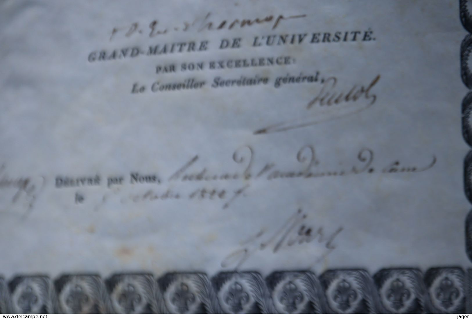 1822 Diplome De Bachelier Gouhier De Fontenay Université De France Armes De France Noblesse - Historische Documenten