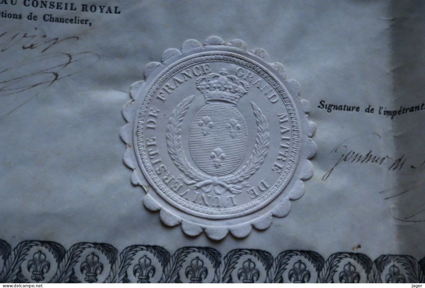 1822 Diplome De Bachelier Gouhier De Fontenay Université De France Armes De France Noblesse - Historische Documenten