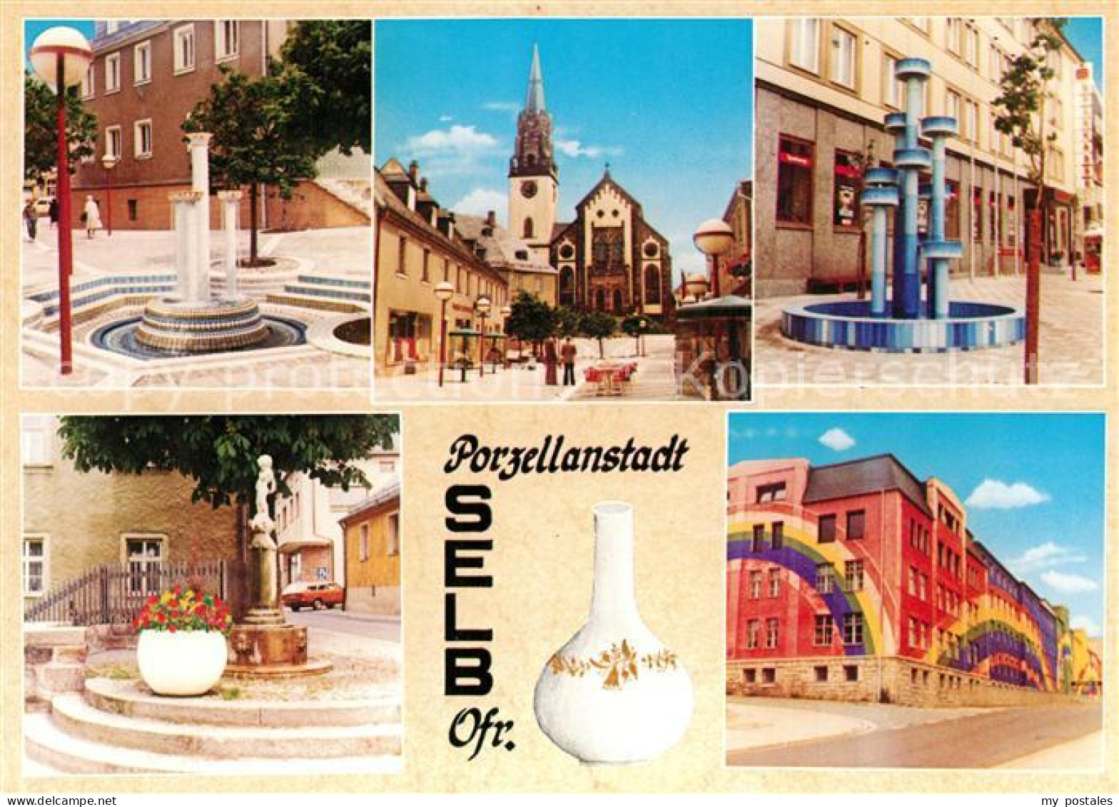 73266326 Selb Porzellanstadt Brunnen Kirche Selb - Selb