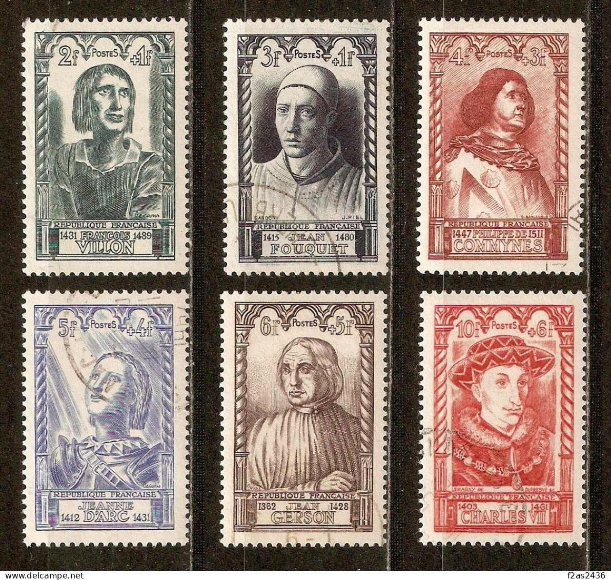 1946 - Série Célébrités Du XVe Siècle - 765 à 770 (cote 12€) - Used Stamps