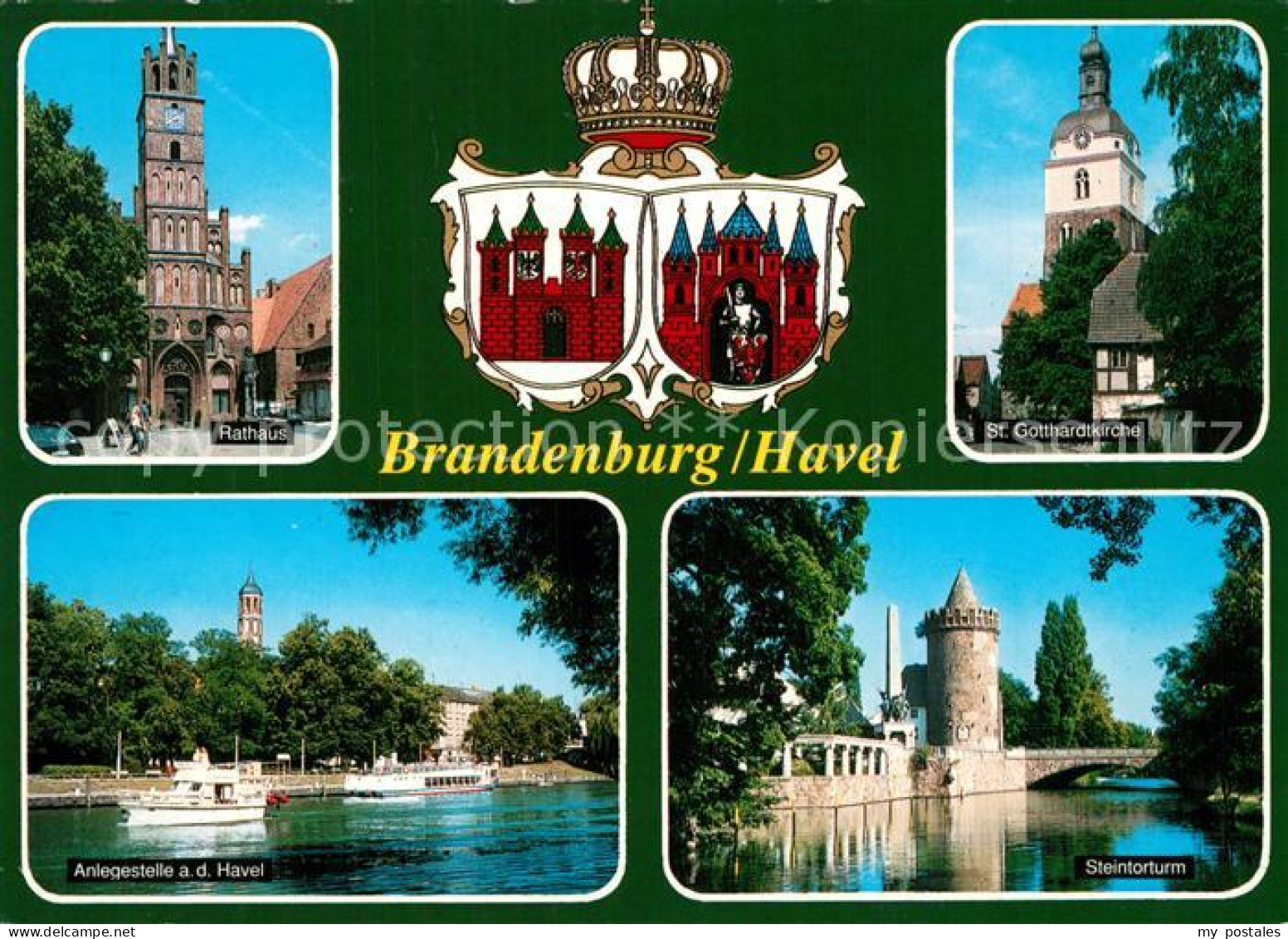 73266121 Brandenburg Havel Rathaus Havel Anlegestelle Dampfer Steintorturm Kirch - Brandenburg