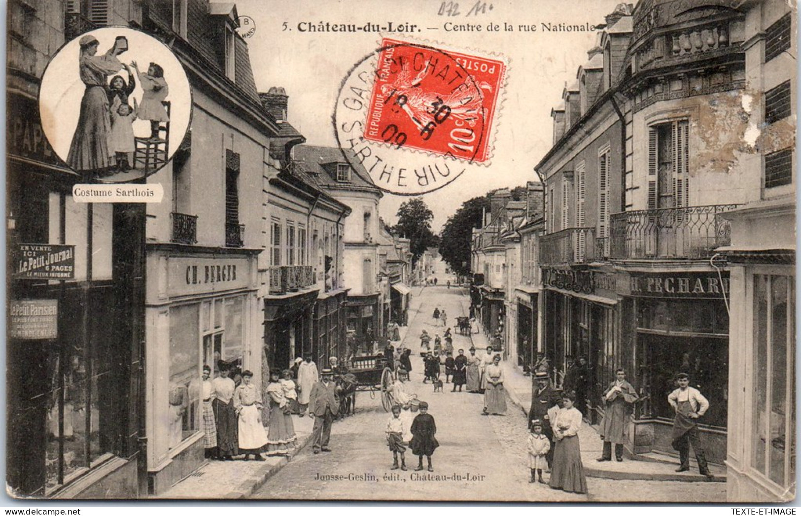 72 CHATEAUDU LOIR - Centre De La Rue Nationale  - Chateau Du Loir