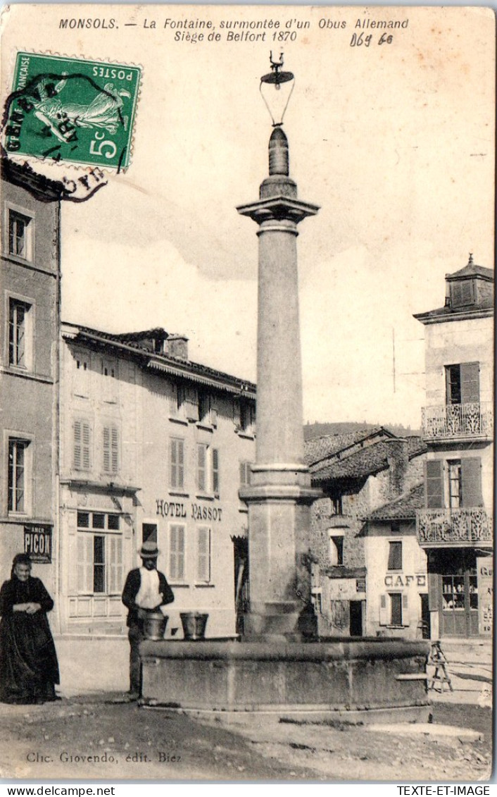 69 MONSOLS - La Fontaine De 1870 - Altri & Non Classificati