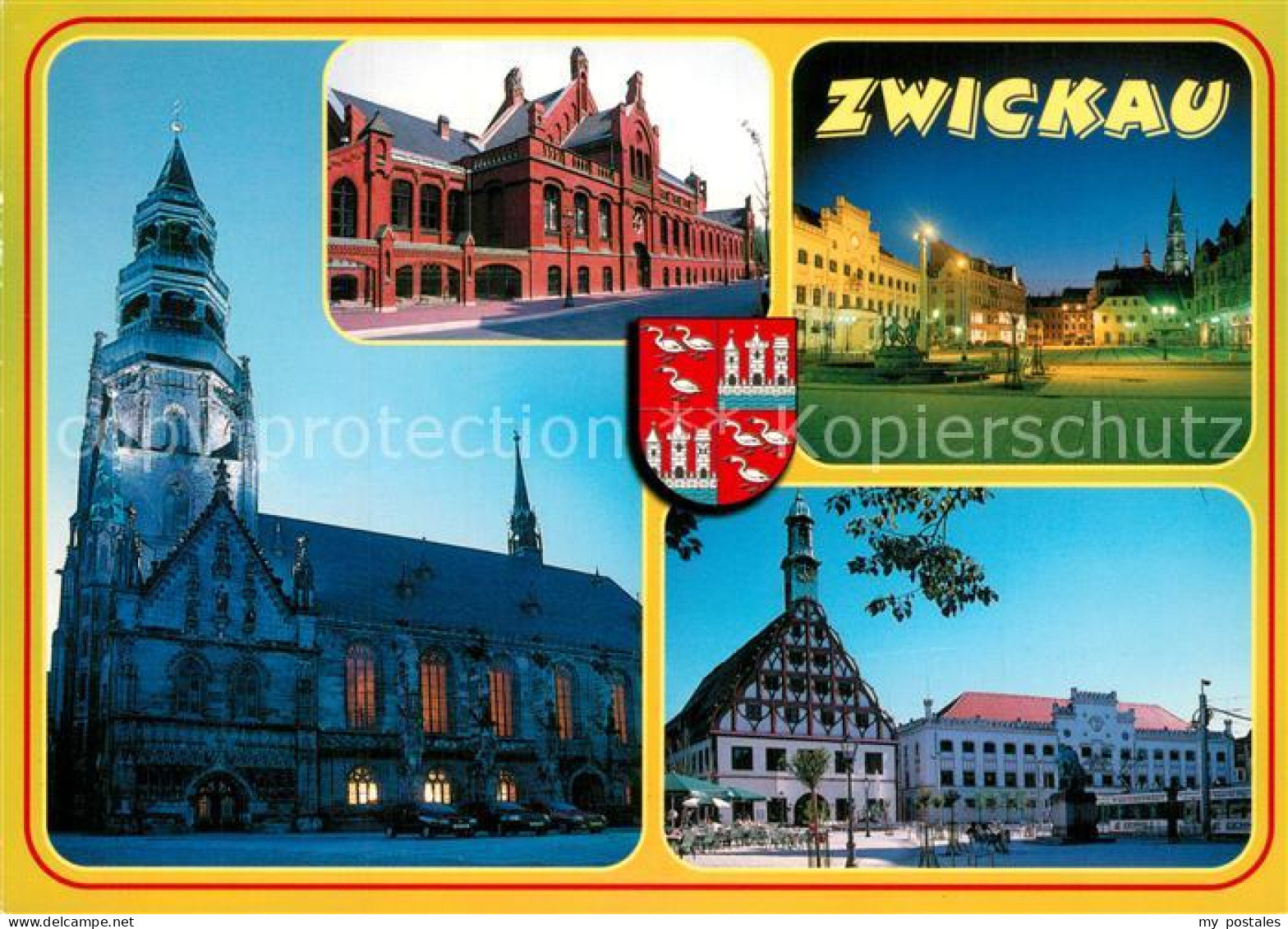 73266099 Zwickau Sachsen Dom Johannisbad Hauptmarkt Gewandhaus Rathaus Wappen Zw - Zwickau