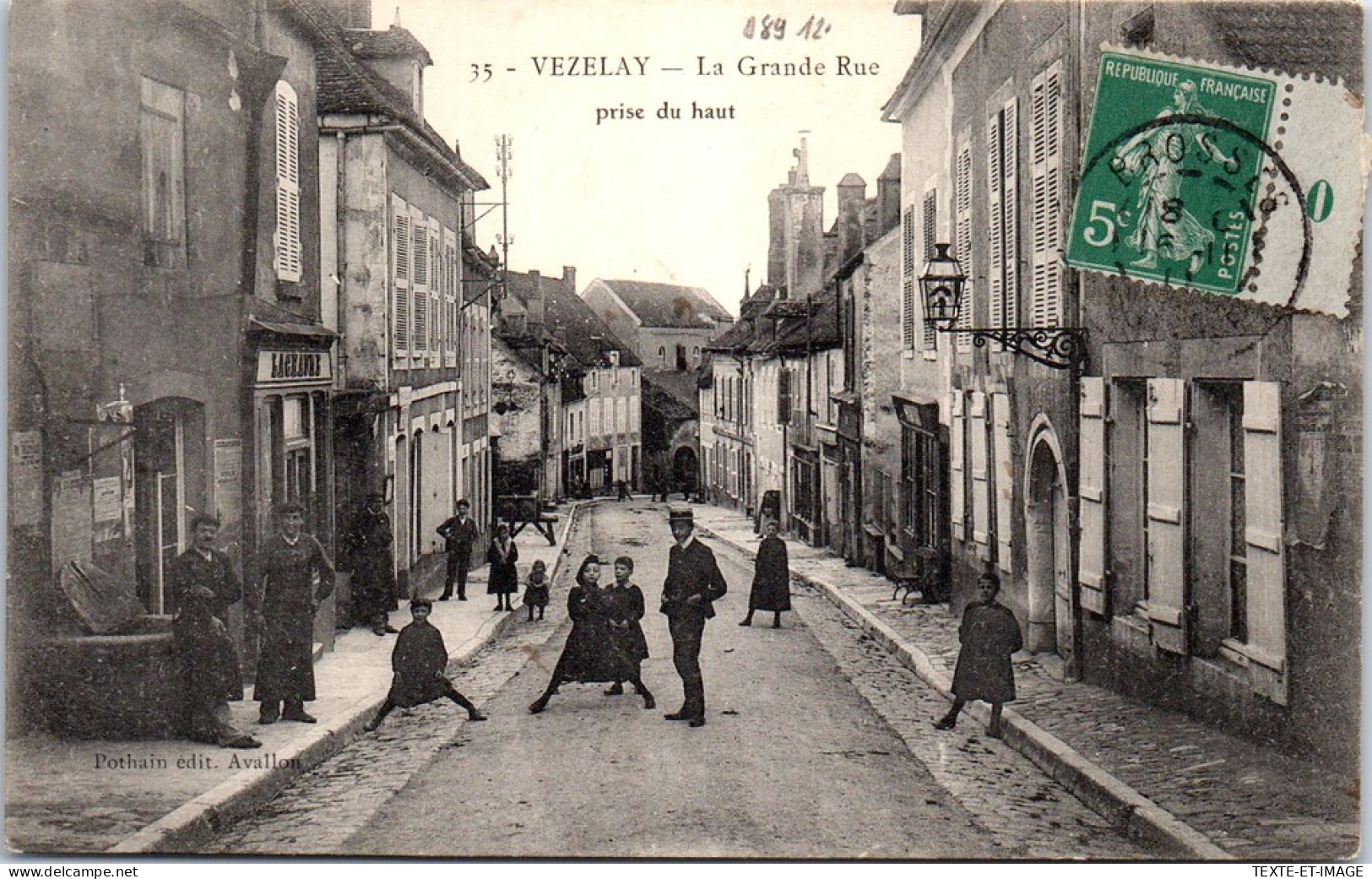 89 VEZELAY - La Grande Rue Prise Du Haut  - Vezelay