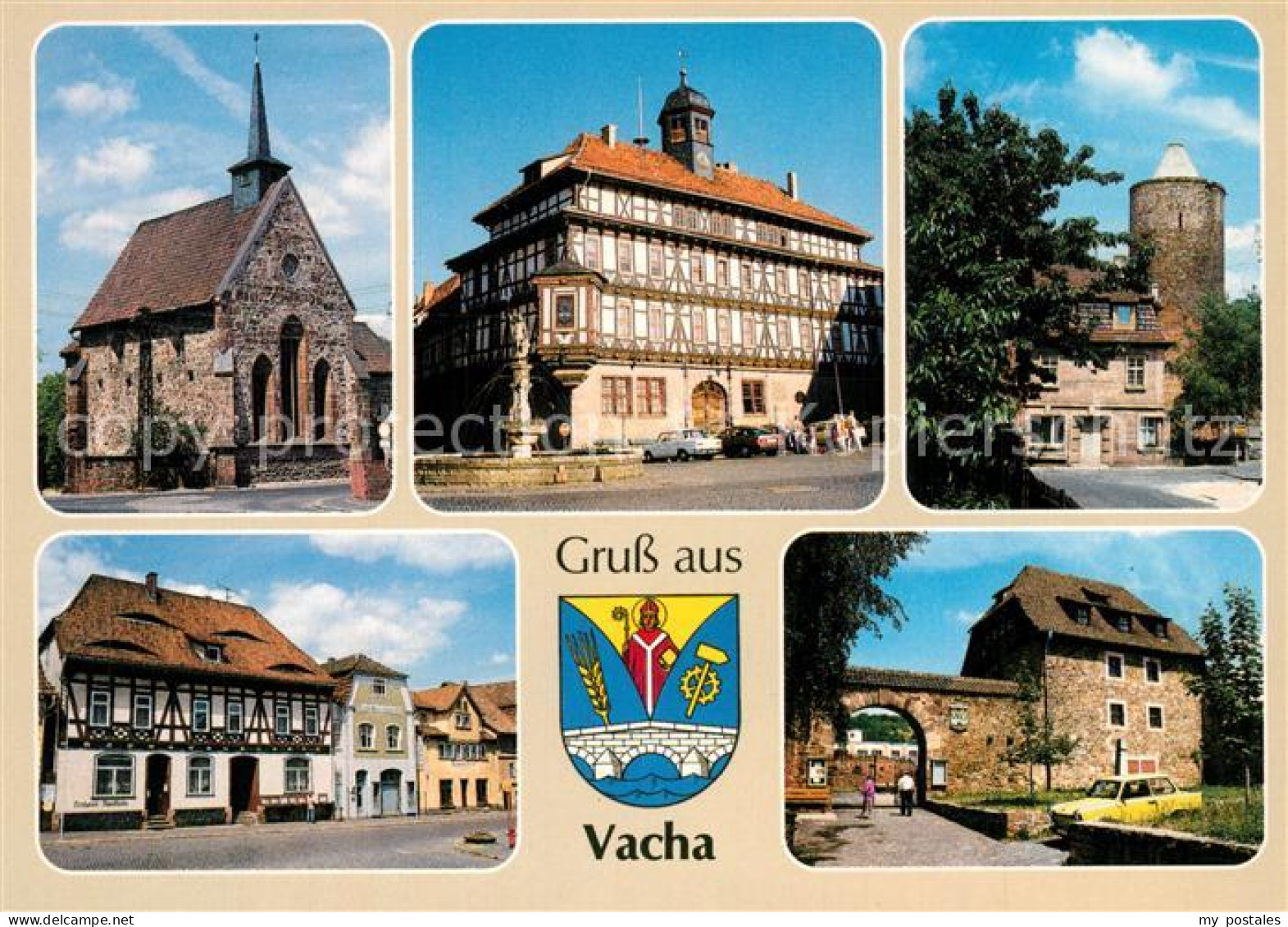73266095 Vacha Kapelle Rathaus Burgturm Markt Burg Wendelstein Wappen Vacha - Vacha