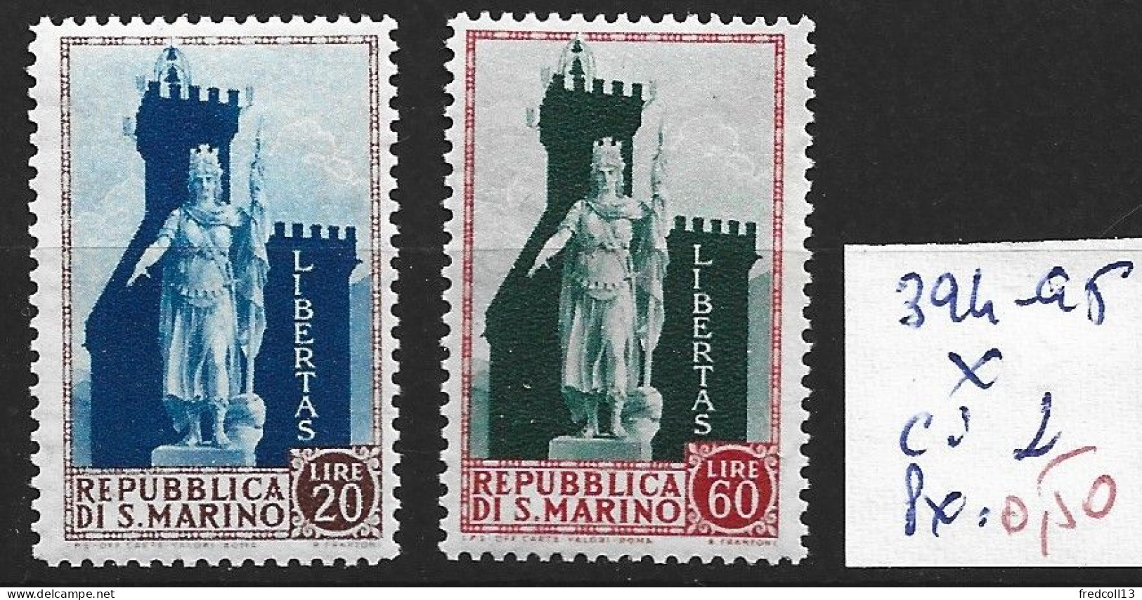 SAINT-MARIN 394-95 * Côte 2 € - Unused Stamps