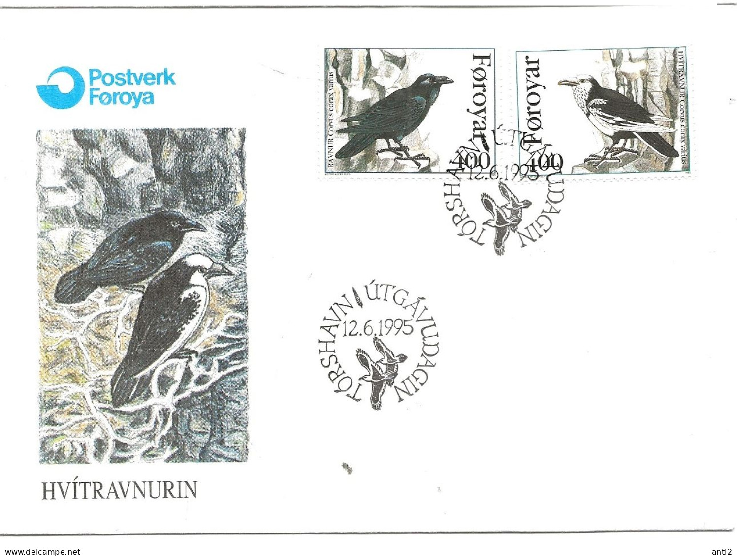 Faroe Islands 1995 Faroe Raven (Corvus Corax Varius).  Mi 283-284 FDC - Islas Faeroes