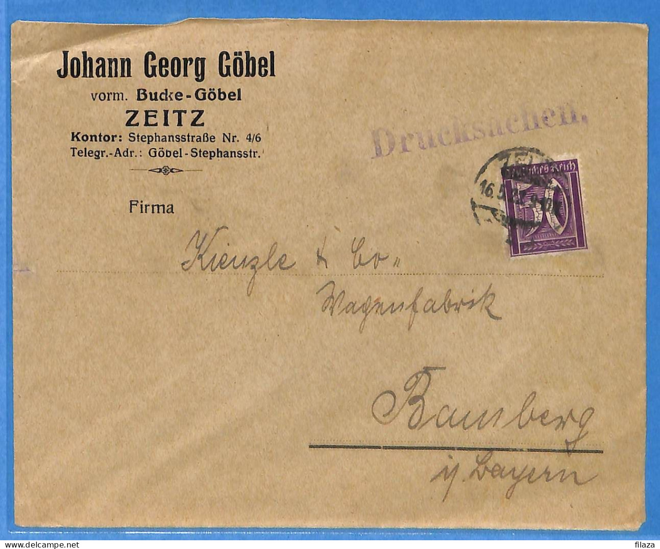 Allemagne Reich 1922 - Lettre De Zeitz - G32944 - Lettres & Documents