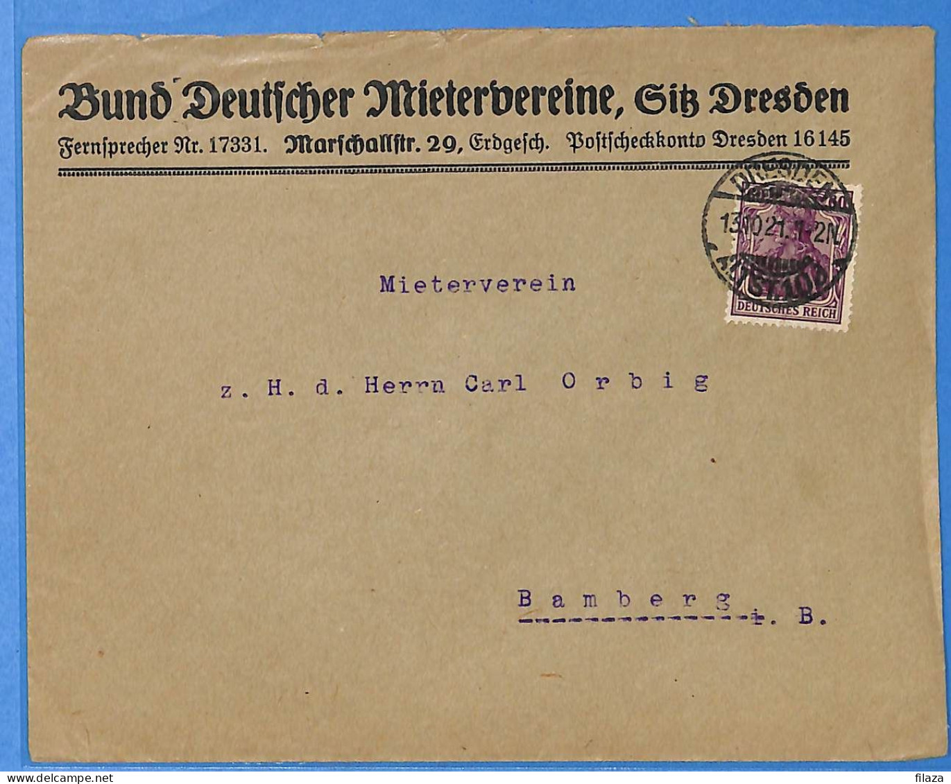 Allemagne Reich 1921 - Lettre De Dresden - G32938 - Covers & Documents