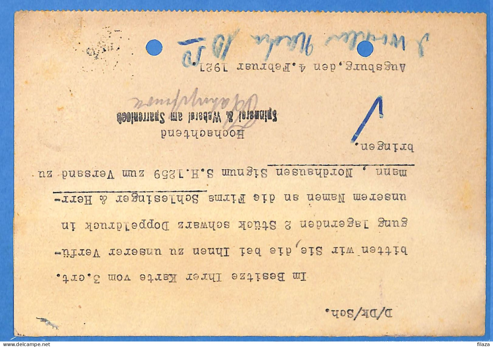 Allemagne Reich 1921 - Carte Postale De Augsburg - G32894 - Cartas & Documentos