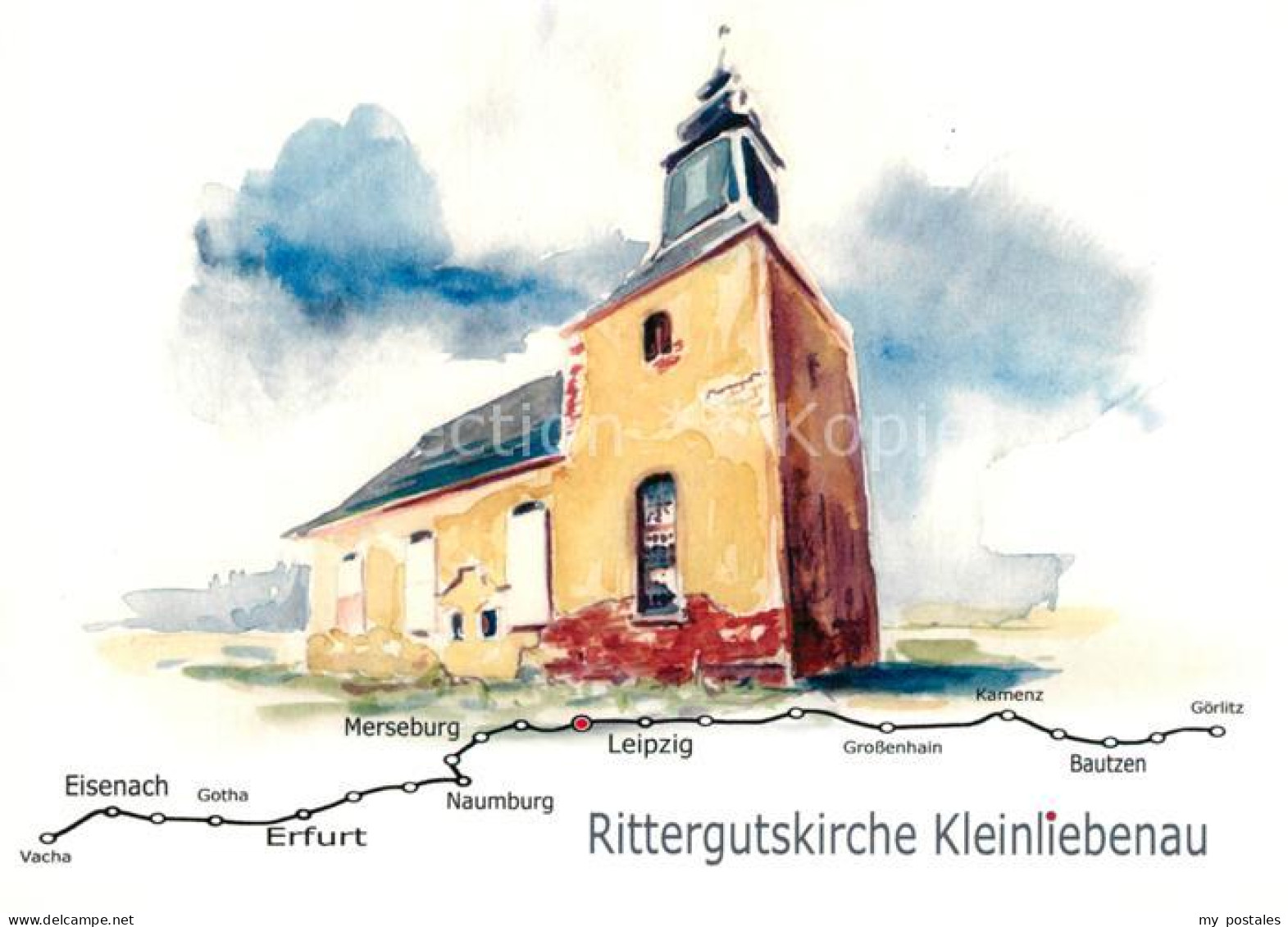 73265986 Kleinliebenau Rittergutskirche Kuenstlerkarte  - Schkeuditz