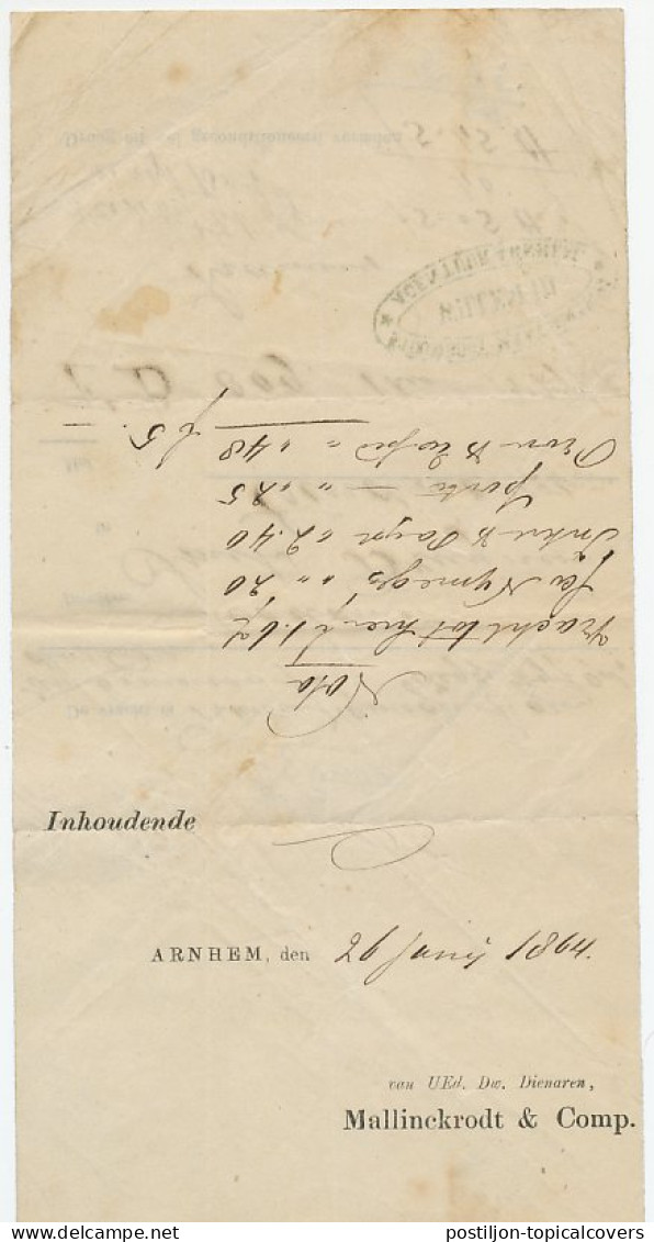 Arnhem - Nijmgen - Eindhoven 1864 - SM Willem III  - Covers & Documents