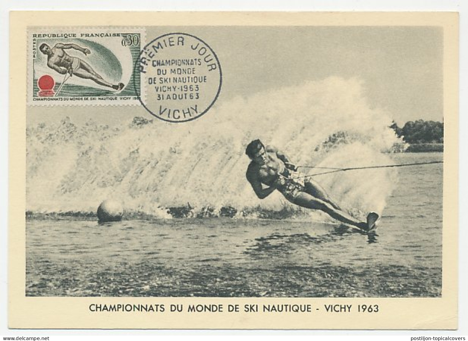 Maximum Card France 1963 World Championship Water Skiing - Autres & Non Classés