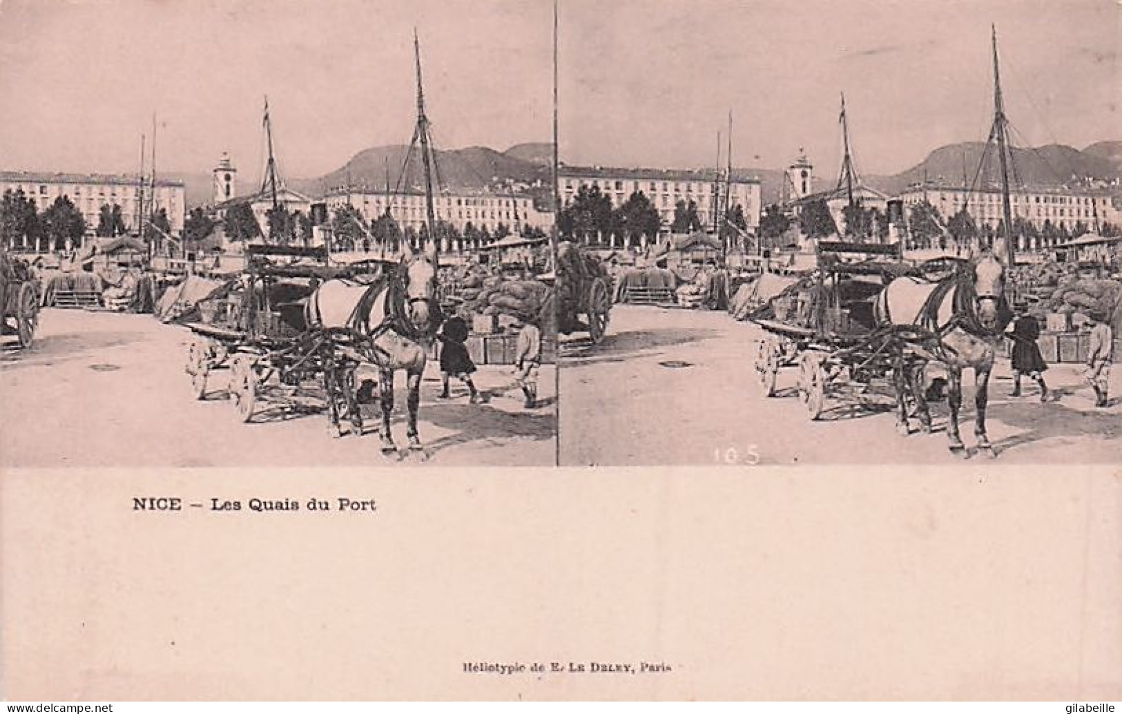 06 - NICE  - Les Quais Du Port - Carte Stereoscopique - Transport (sea) - Harbour